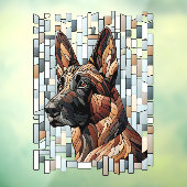 Autocollant Pour Fenêtre Chien berger néerlandais - Art mosaïque (Feuille 3)