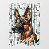 Autocollant Pour Fenêtre Chien berger néerlandais - Art mosaïque (Feuille)