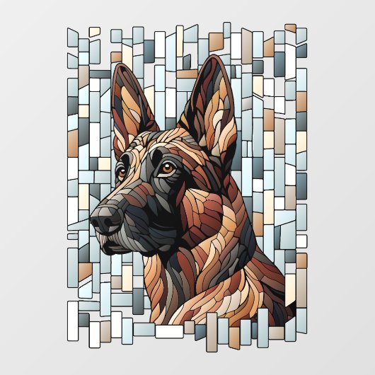 Autocollant Pour Fenêtre Chien berger néerlandais - Art mosaïque (Feuille)