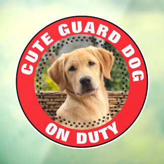 Autocollant Pour Fenêtre Chien de Garde en Service Alerte Photo de Chien Pe