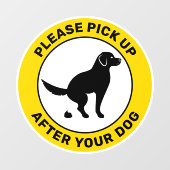 Autocollant Pour Fenêtre Chien Goûtant Potty - S'Il Vous Plaît Ramasser Apr (Feuille)