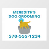 Autocollant Pour Fenêtre Chien Grooming Entreprise Chien Groomers Promotion (Feuille)