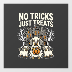 Autocollant Pour Fenêtre Chien Mignon Halloween Pas de Farces Rien que des