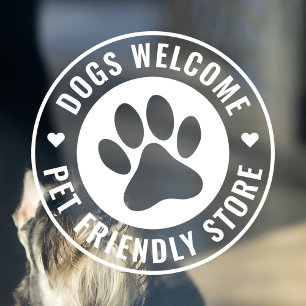 Autocollant Pour Fenêtre Chiens d'affaires modernes et expressifs Bienvenue