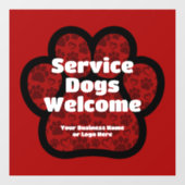 Autocollant Pour Fenêtre Chiens d'assistance bienvenus Empreinte de patte d (Feuille)