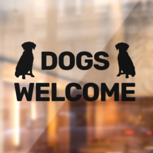 Autocollant Pour Fenêtre Chiens de bienvenue, Chiens sympa