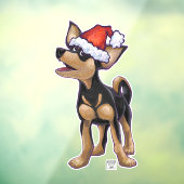 Autocollant Pour Fenêtre Chihuahua Chig dans une fenêtre du chapeau du Père (Feuille 3)