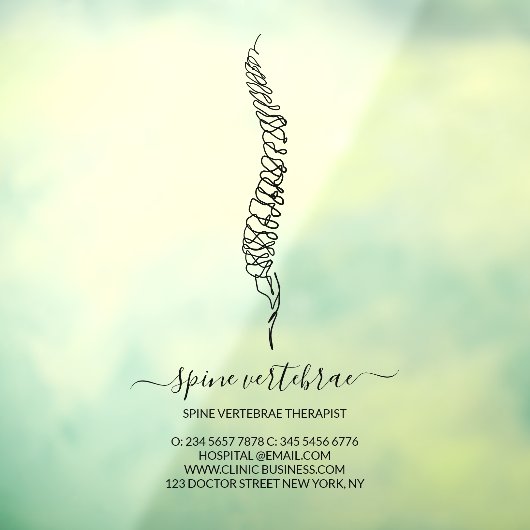 Autocollant Pour Fenêtre Chiropractic Doctor brand (Feuille 3)