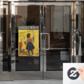 Autocollant Pour Fenêtre Chocolat Menier Petite fille Mur écriture (Porte de bureau)
