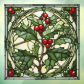 Autocollant Pour Fenêtre Christimas Vitrail : Yule Holly (Feuille 3)
