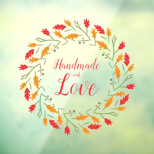 Autocollant Pour Fenêtre Christmas Branches Handmade with Love Quote (Feuille 3)