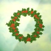Autocollant Pour Fenêtre Christmas Holly Wreath (Feuille 3)
