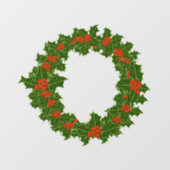 Autocollant Pour Fenêtre Christmas Holly Wreath (Feuille)