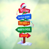 Autocollant Pour Fenêtre Christmas North Pole Sign Board Window Cling (Feuille 3)