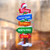 Autocollant Pour Fenêtre Christmas North Pole Sign Board Window Cling (Feuille 2)
