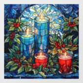 Autocollant Pour Fenêtre Christmas Stained Glass Window Cling (Feuille)