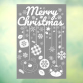 Autocollant Pour Fenêtre Christmas Window Cling – White Ornaments (Feuille 3)