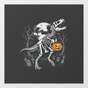 Autocollant Pour Fenêtre Cimetière de citrouille d'Halloween de squelette d