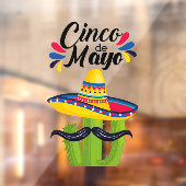 Autocollant Pour Fenêtre Cinco de Mayo Cactus (Feuille 2)