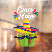 Autocollant Pour Fenêtre Cinco de Mayo Cactus Clôture de fenêtre (Feuille 2)