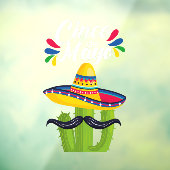 Autocollant Pour Fenêtre Cinco de Mayo Cactus Clôture de fenêtre (Feuille 3)