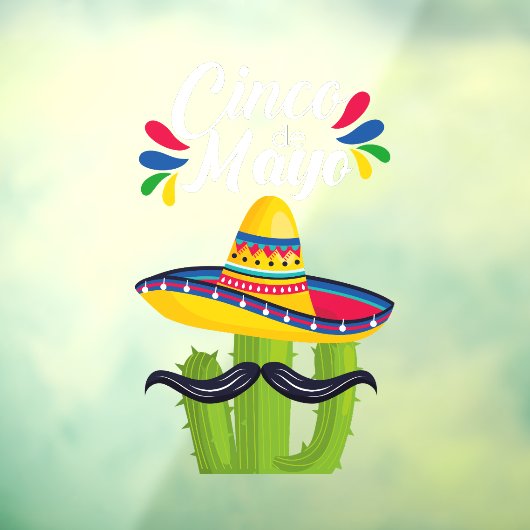 Autocollant Pour Fenêtre Cinco de Mayo Cactus Clôture de fenêtre (Feuille 3)