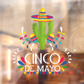Autocollant Pour Fenêtre Cinco de Mayo Cactus Maracas (Feuille 2)
