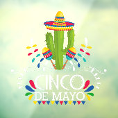 Autocollant Pour Fenêtre Cinco de Mayo Cactus Maracas (Feuille 3)