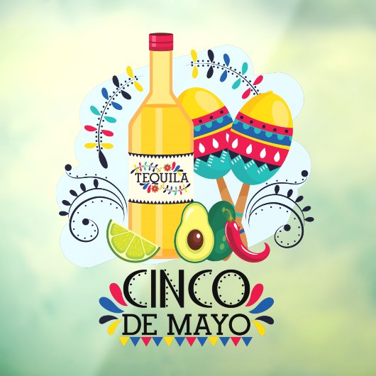 Autocollant Pour Fenêtre Cinco de Mayo Tequila Entreprise Mexicaine (Feuille 3)