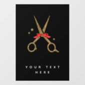 Autocollant Pour Fenêtre Ciseaux de parties scintillant d'or - Coiffeur sty (Feuille)