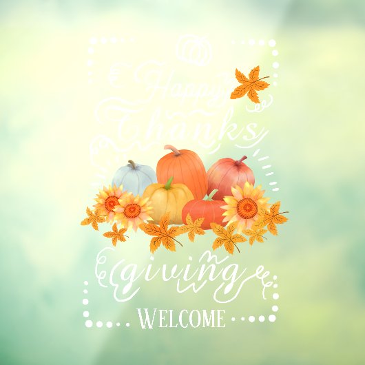 Autocollant Pour Fenêtre Citrouille automne (Feuille 3)