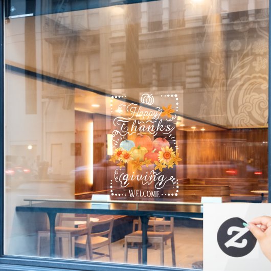 Autocollant Pour Fenêtre Citrouille automne (Fenêtre de café)