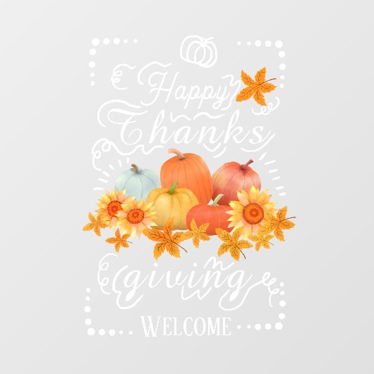 Autocollant Pour Fenêtre Citrouille automne (Feuille)