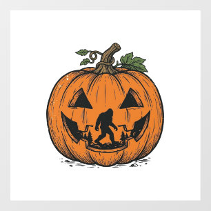 Autocollant Pour Fenêtre Citrouille Bigfoot Vintage Design Vectoriel Hallow