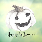 Autocollant Pour Fenêtre Citrouille blanc éffrayant | Bonne Halloween (Feuille 3)