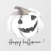 Autocollant Pour Fenêtre Citrouille blanc éffrayant | Bonne Halloween (Feuille)