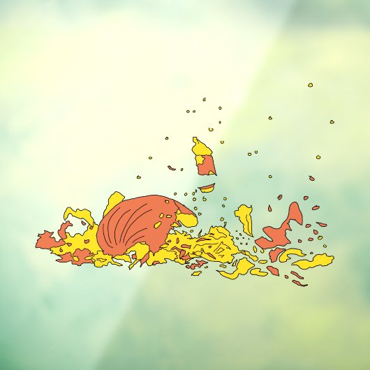 Autocollant Pour Fenêtre Citrouille brisé (Feuille 3)