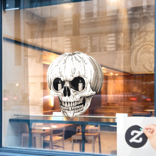 Autocollant Pour Fenêtre Citrouille Crânienne Halloween Gothique