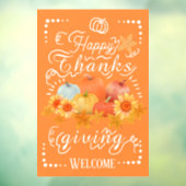 Autocollant Pour Fenêtre Citrouille d'automne Orange (Feuille 3)