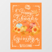 Autocollant Pour Fenêtre Citrouille d'automne Orange (Feuille)