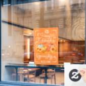 Autocollant Pour Fenêtre Citrouille d'automne Orange (Fenêtre de café)