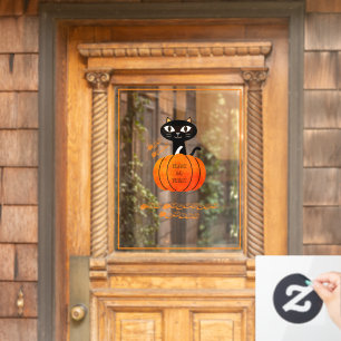 Autocollant Pour Fenêtre Citrouille de chat noir orange Boo Halloween Party