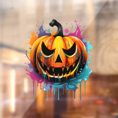 Autocollant Pour Fenêtre Citrouille de couleur de splash d'Halloween (Feuille 2)