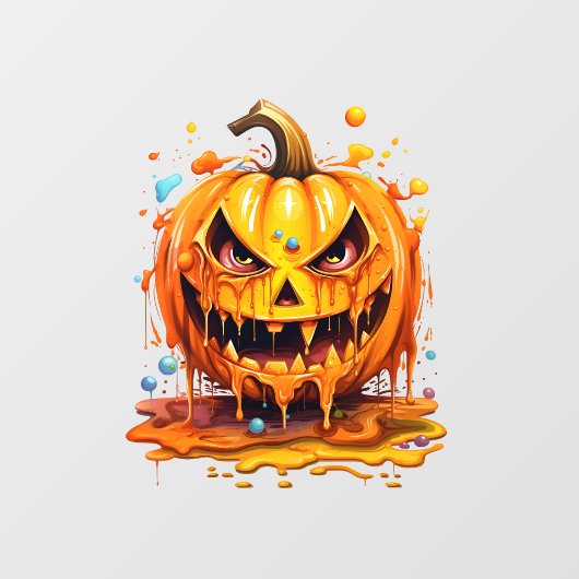 Autocollant Pour Fenêtre Citrouille de couleur de splash d'Halloween (Feuille)