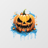 Autocollant Pour Fenêtre Citrouille de couleur de splash d'Halloween (Feuille)