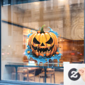Autocollant Pour Fenêtre Citrouille de couleur de splash d'Halloween (Fenêtre de café)