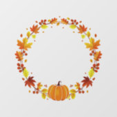 Autocollant Pour Fenêtre Citrouille de l'automne Wreath (Feuille)