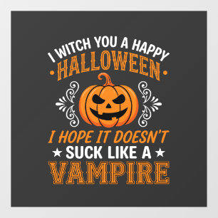 Autocollant Pour Fenêtre Citrouille de vampire drôle d'Halloween