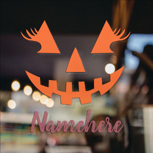 Autocollant Pour Fenêtre Citrouille personnalisée Jack O Lantern Halloween