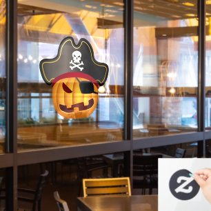 Autocollant Pour Fenêtre Citrouille Pirate